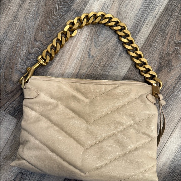 Rebecca Minkoff Tan Leather Shoulder Bag with Gold Chain - Picture 2 of 3